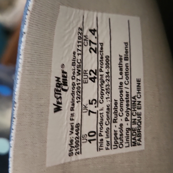 Western Chief Adult Winter Rain Boots Blue Vari Fit Raindrops Dot sz 10 New - Picture 5 of 12